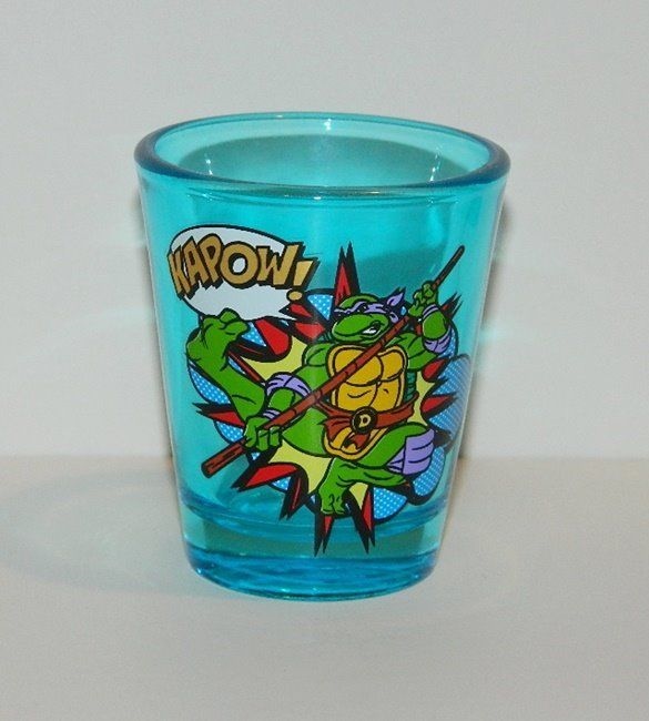 Teenage Mutant Ninja Turtles Donetello KAPOW! Tinted 2 oz Shot Glass, NEW UNUSED picture