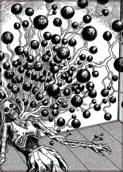 Junji Ito Horror Manga Blood Bubble Bush Art Image Refrigerator Magnet UNUSED picture