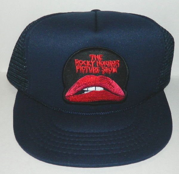 Rocky Horror Picture Show Name & Lips Logo Patch on a Black Baseball Cap Hat NEW picture