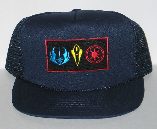 Star Wars Clone Wars Symbols Patch on a Black Baseball Cap Hat NEW UNWORN