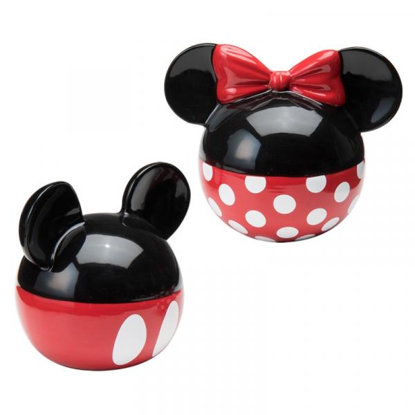 Walt Disney Mickey & Minnie Ears Ceramic Salt and Pepper Shakers Set NEW UNUSED