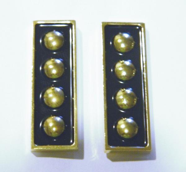 Star Trek: The Next Generation Admiral Metal Collar Pins Set of Two NEW UNUSED picture