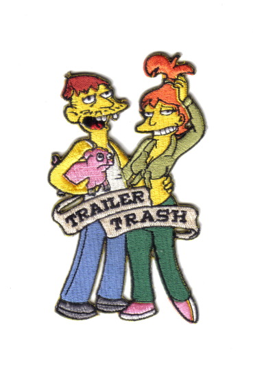 The Simpsons Cletus and Brandine as Trailer Trash Embroidered Patch, NEW UNUSED