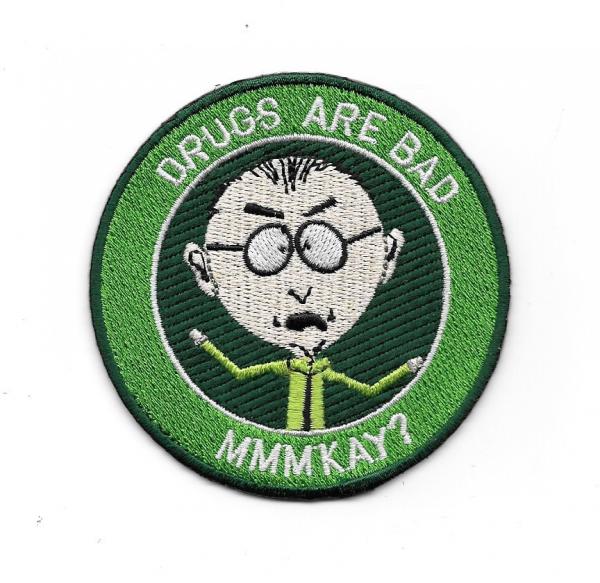 South Park TV Series Mr. Mackey Saying Drugs Are Bad MMMKAY? Patch NEW UNUSED picture