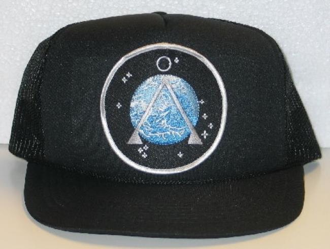 Stargate SG-1 Earth Logo Embroidered Patch on a Black Baseball Cap Hat NEW picture