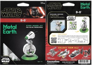 Star Wars D-0 Droid Rise of Skywalker Metal Earth 3D Laser Cut Steel Model Kit