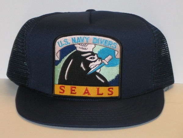 Abyss Movie U.S. Navy Divers Seals Patch on a Black Baseball Cap Hat NEW