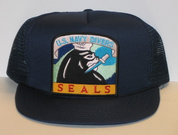 Abyss Movie U.S. Navy Divers Seals Patch on a Black Baseball Cap Hat NEW picture