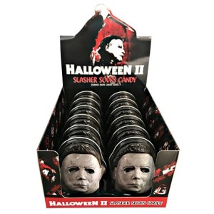 Halloween II Movie Michael Myers Mask Orange Sours Embossed Tins Box of 12 NEW