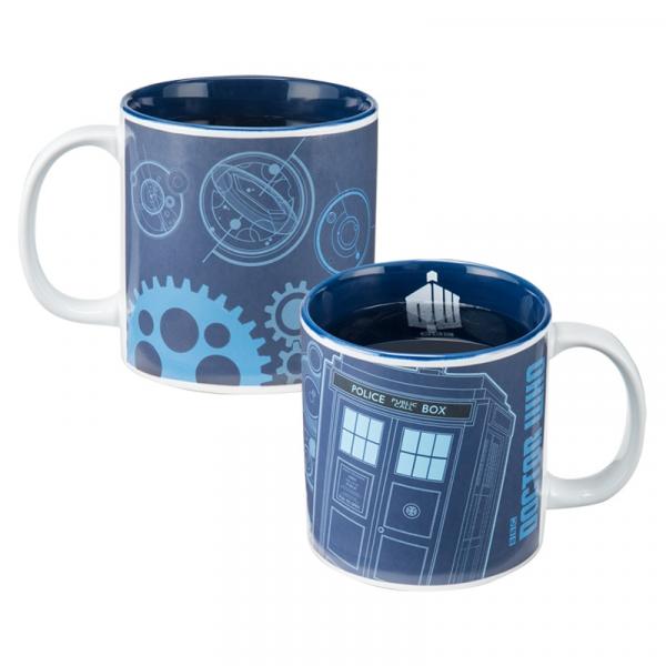 Doctor Who Tardis and ICONS Heat Reactive 20 oz Ceramic Mug NEW UNUSED picture