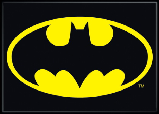 DC Comics Batman Black and Yellow Bat Chest Logo Refrigerator Magnet, NEW UNUSED
