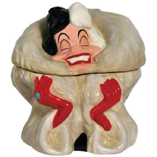Walt Disney's 101 Dalmatians Cruella De Vil Figure Ceramic Cookie Jar NEW UNUSED