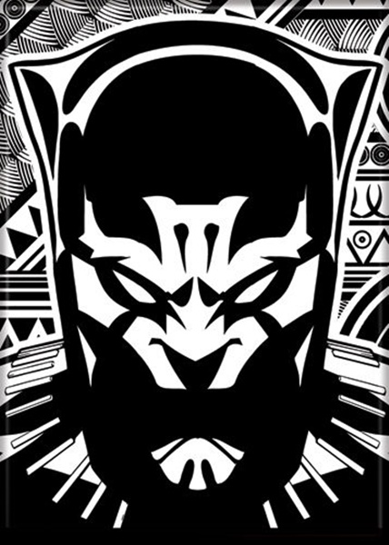 Marvel Comics The Black Panther Black/White Graphic Art Refrigerator Magnet NEW