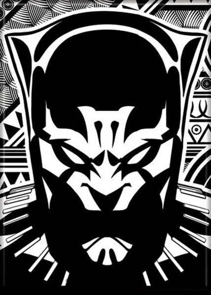 Marvel Comics The Black Panther Black/White Graphic Art Refrigerator Magnet NEW