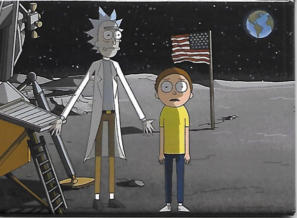 Man On The Moon Rick And Morty Rick and Morty Animated TV Series On The Moon Refrigerator Magnet