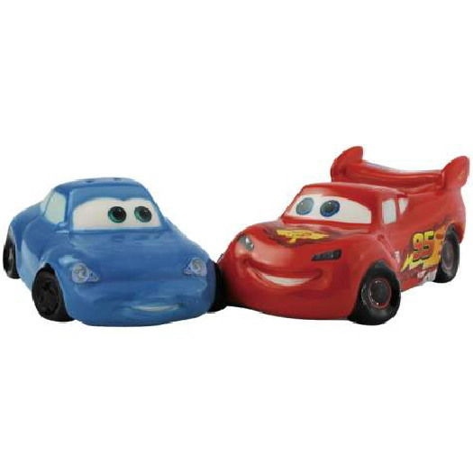 Disney's Cars Lightning McQueen & Sally Ceramic Salt and Pepper Shakers Set NEW