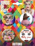 Harley Quinn Birds of Prey Movie Set of 4 Photo Buttons Set #1 NEW UNUSED