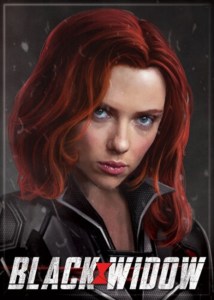 Black Widow Movie Frontal Face and Head Shot Refrigerator Magnet NEW UNUSED