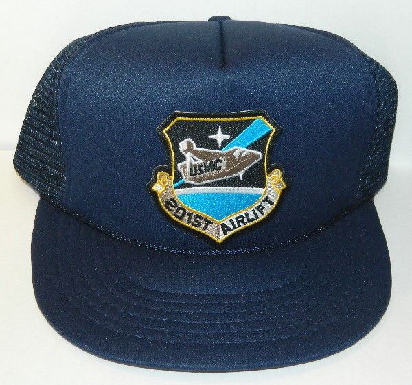 Space Above and Beyond TV Series 201st Airlift Patch on a Blue Baseball Cap Hat