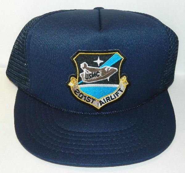 Space Above and Beyond TV Series 201st Airlift Patch on a Blue Baseball Cap Hat picture