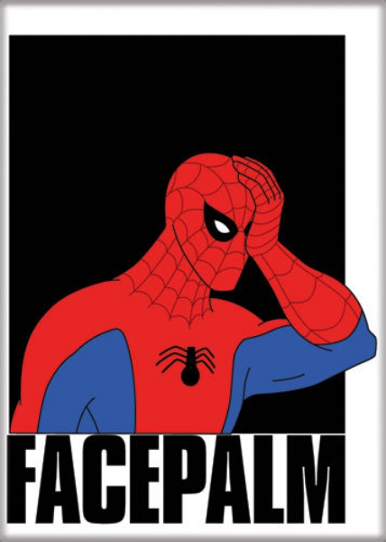 Marvel Comics The Amazing Spider-Man Cartoon Face Palm Refrigerator Magnet NEW