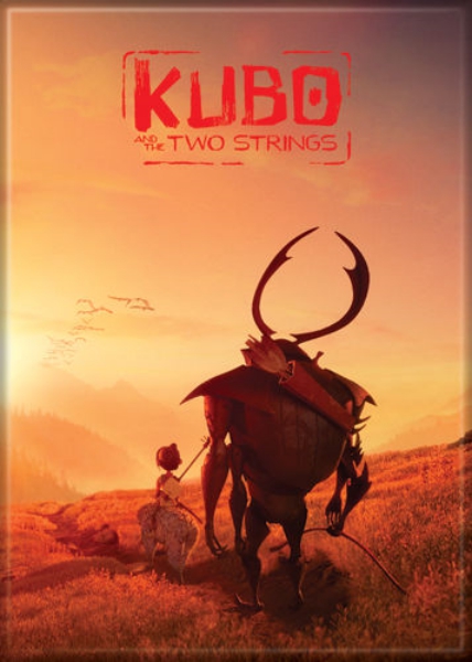 Kubo & the Two Strings Animated Movie Beetle & Monkey Sunset Refrigerator Magnet