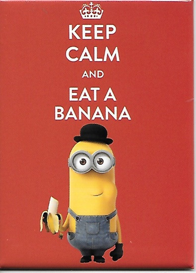 Minions Movie Kevin Figure Keep Calm and Eat A Banana Refrigerator Magnet UNUSED picture