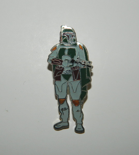 Classic Star Wars Boba Fett Full Figure Die-Cut Cloisonne Metal Pin 1994, UNUSED