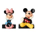 Walt Disney Mickey & Minnie Sitting Ceramic Salt and Pepper Shakers Set NEW