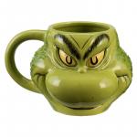 Dr. Seuss How The Grinch Stole Christmas Grinch Sculpted Face 18 oz Ceramic Mug