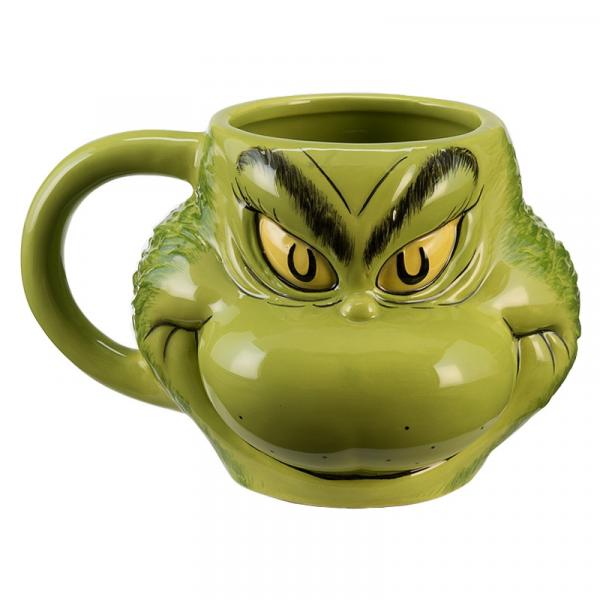 Dr. Seuss How The Grinch Stole Christmas Grinch Sculpted Face 18 oz Ceramic Mug picture