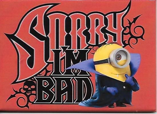 Minions Movie Sorry I'm Bad Minion Stuart as a Vampire Refrigerator Magnet NEW picture