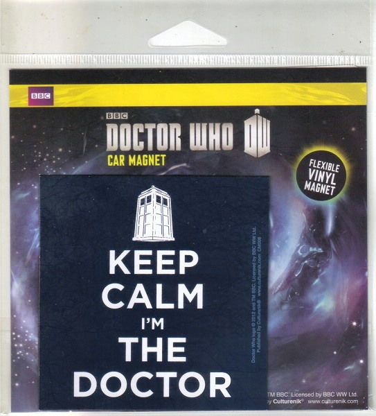 Doctor Who Keep Calm I'm The Doctor Flexible Vinyl Car Magnet Decal, NEW SEALED picture