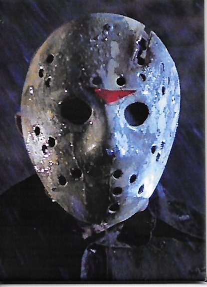 Friday the 13th Movie Hockey Mask Close-Up Refrigerator Magnet NEW UNUSED