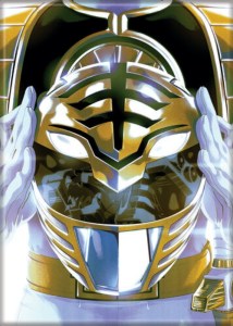 Mighty Morphin Power Rangers White Ranger Holding Helmet Refrigerator Magnet NEW picture