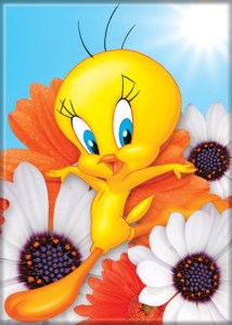 Looney Tunes Tweety Bird with Flowers Image Refrigerator Magnet NEW UNUSED picture