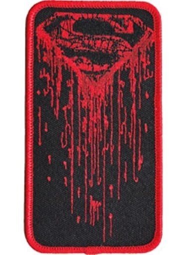 Superman S Chest Drippy Logo in Red Embroidered Patch, NEW UNUSED #0054