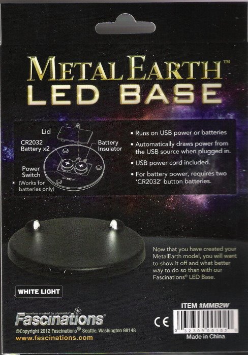 Fascinations Metal Earth White LED Base Display Stand For Models And Toys, NEW picture