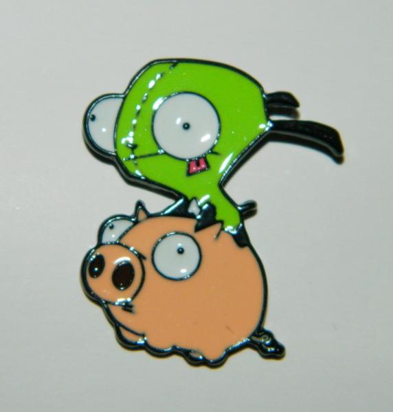 Invader Zim Animated TV Series Gir on Pig Figure Metal Enamel Pin NEW UNUSED