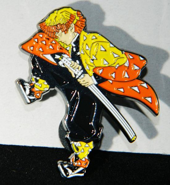 Demon Slayer Anime Zenitsu Agatsuma with Sword Metal Enamel Pin NEW UNUSED