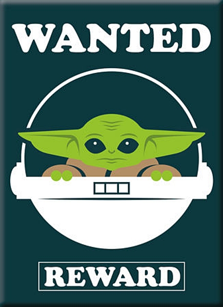 Star Wars Mandalorian The Child Wanted Reward Art Image Refrigerator Magnet NEW