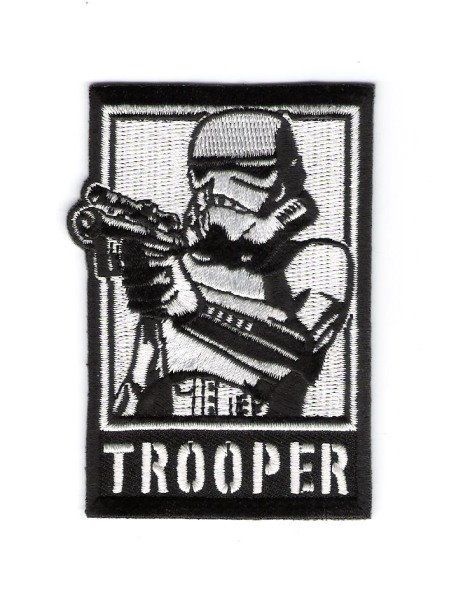 Star Wars StormTrooper with Blaster Embroidered Vertical Patch, NEW UNUSED picture