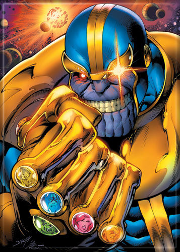 Marvel Comics Thanos with Infinity Gauntlet Comic Art Refrigerator Magnet NEW picture