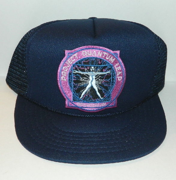 Quantum Leap Television Show Logo Embroidered Patch on a Blue Baseball Cap Hat