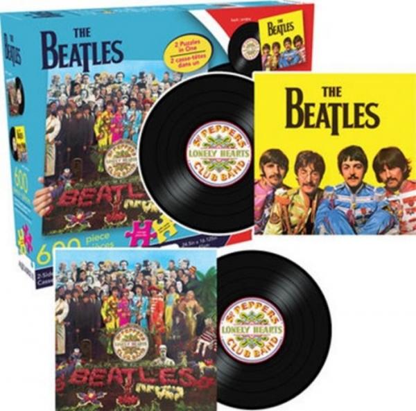 The Beatles Sgt. Pepper Album 600 Piece Two-Sided Shaped Jigsaw Puzzle, SEALED picture