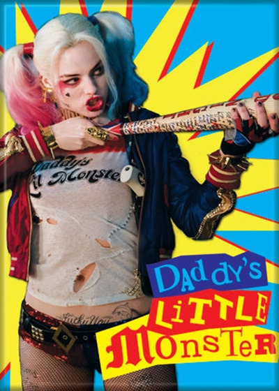 Suicide Squad Movie Harley Quinn with Bat Daddys Lil Monster Refrigerator Magnet