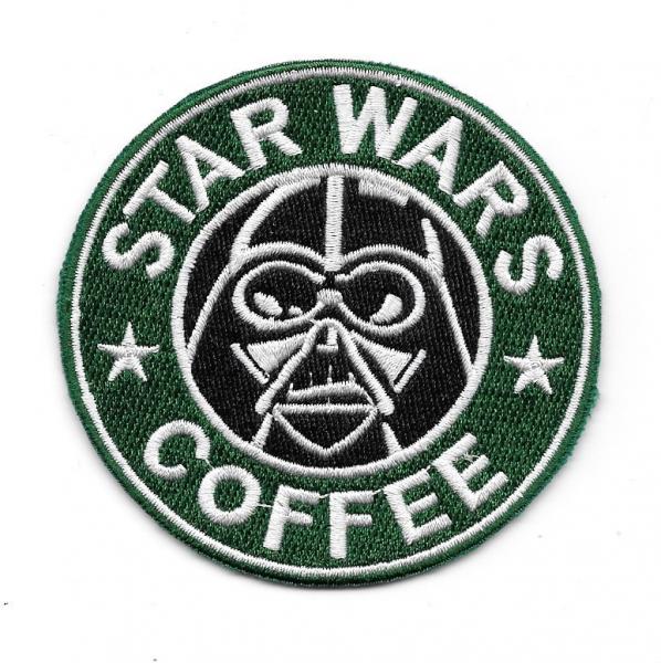 Star Wars Coffee with Darth Vader Face Spoof Parody Embroidered Patch NEW UNUSED