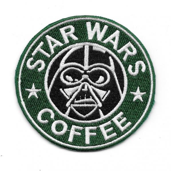 Star Wars Coffee with Darth Vader Face Spoof Parody Embroidered Patch NEW UNUSED picture