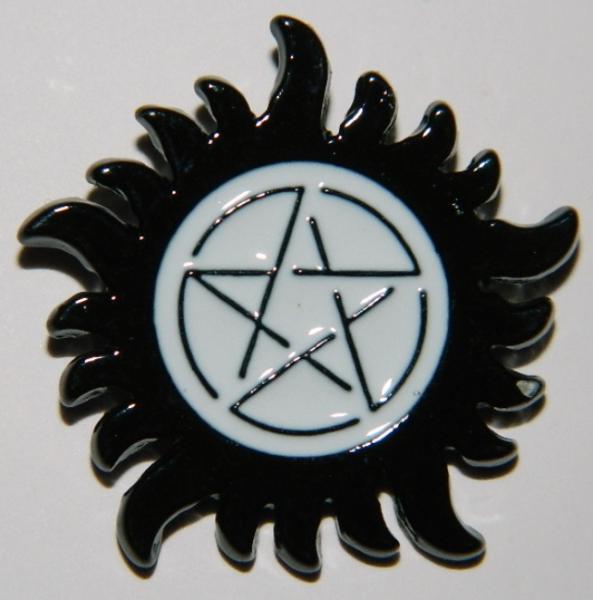 Supernatural TV Series Anti Possession Logo Rigid Metal Enamel Pin NEW UNUSED picture