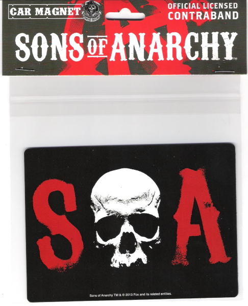 Sons of Anarchy TV Series S Skull A Logo Image Large Car Magnet, NEW UNUSED picture